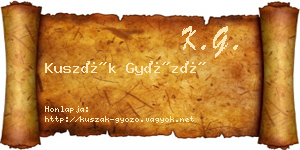 Kuszák Győző névjegykártya